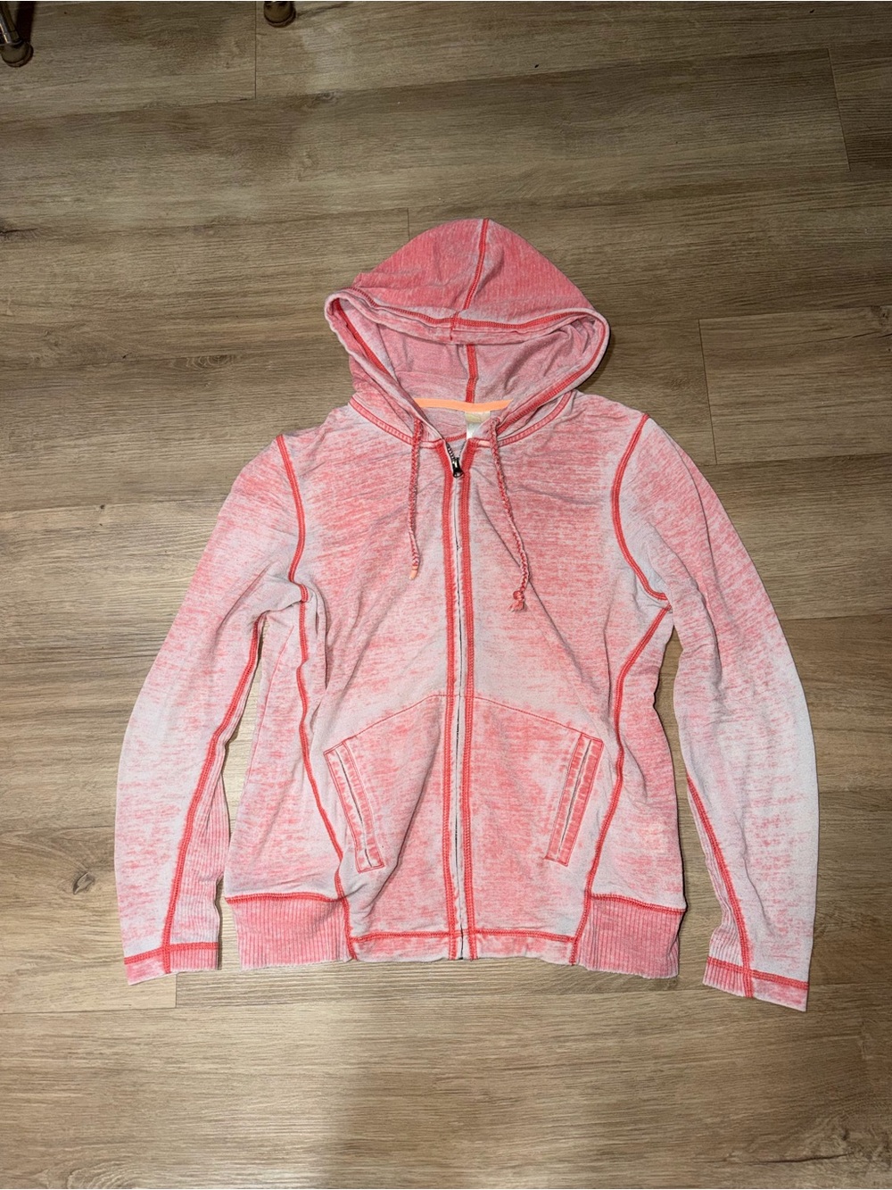 GreenTea Pink Heather Zip-Up Hoodie